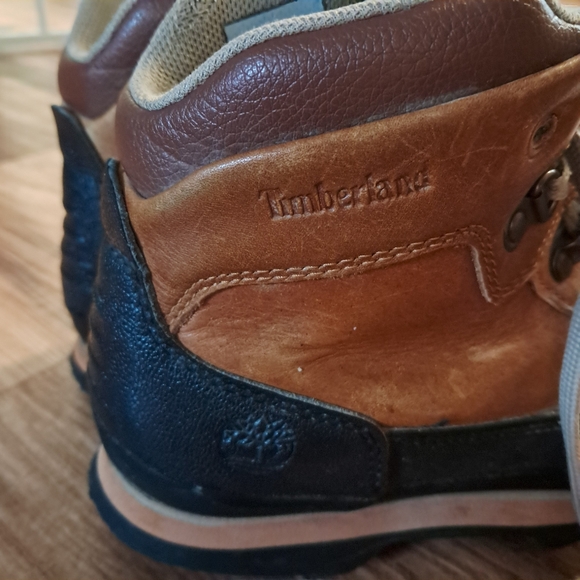 Timberland Euro Hiker Shell Toe Boot Boys Size 4 Tobacco Brown And Black - Picture 7 of 11